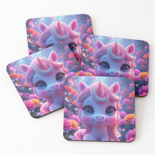 Item preview, Cute Magical Rainbow Unicorn In Rose Flower Garden 3D Caricature designed and sold by onestopstudio.