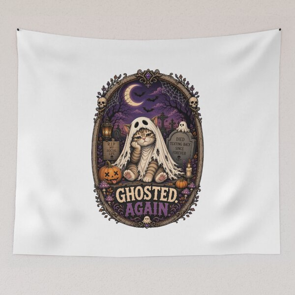 Item preview, Ghosted Again Halloween Cat designed and sold by Moochie Studios.