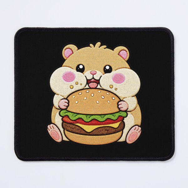 Item preview, Overeating Hamster Burger Kawaii Embroidery Patch designed and sold by ColorSplash123.