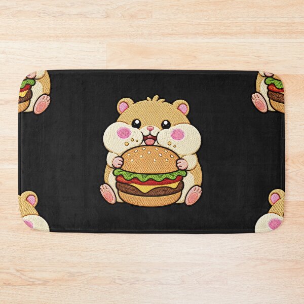 Item preview, Overeating Hamster Burger Kawaii Embroidery Patch designed and sold by ColorSplash123.