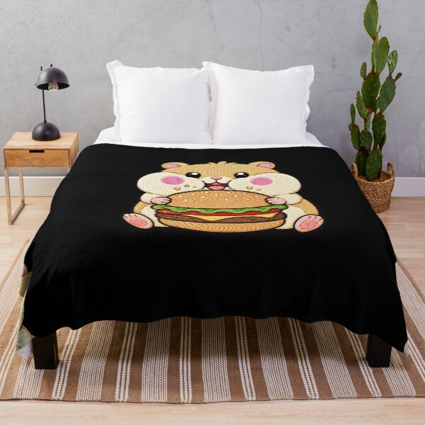 Item preview, Overeating Hamster Burger Kawaii Embroidery Patch designed and sold by ColorSplash123.