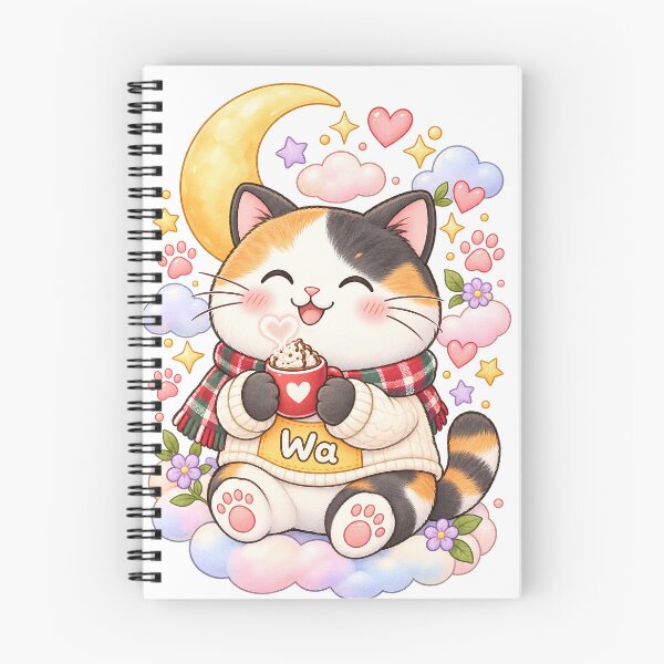 Item preview, Kawaii Calico Cat Cozy Winter Cat Cute Cartoon Animal Design designed and sold by Wawa5656.