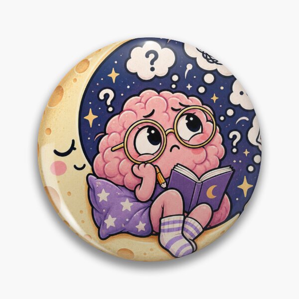 Item preview, Probably Overthinking Funny Brain Moon Stars Cute Mental Health Humor Retro Aesthetic designed and sold by Matheist.