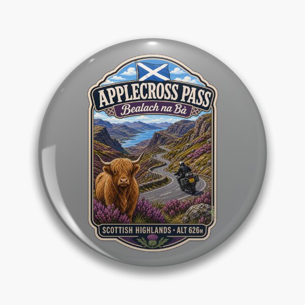 Item preview, Bealach na Ba Applecross Pass Pass of the Cattle Scotland Motorcycle Sticker & TShirt 07 designed and sold by OuterShellUK.