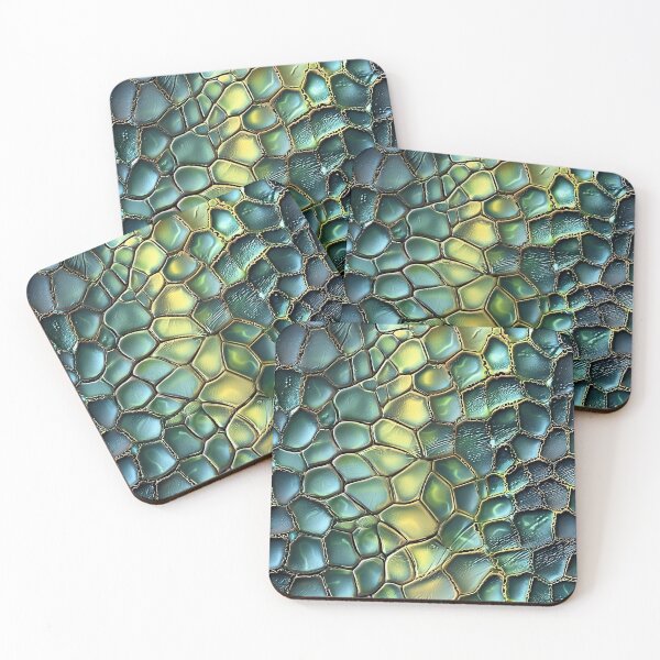 Item preview, Dragon Scale Pattern Iridescent Green Gold Fantasy Reptile Skin designed and sold by Nine Lives Studio.