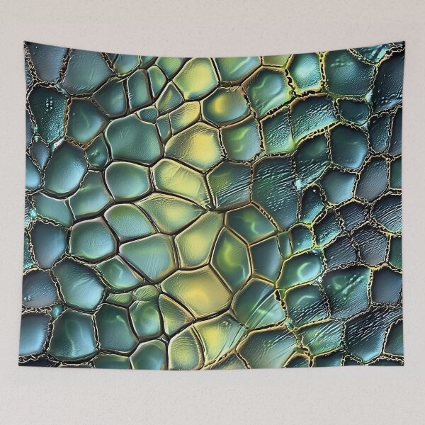 Item preview, Dragon Scale Pattern Iridescent Green Gold Fantasy Reptile Skin designed and sold by Nine Lives Studio.