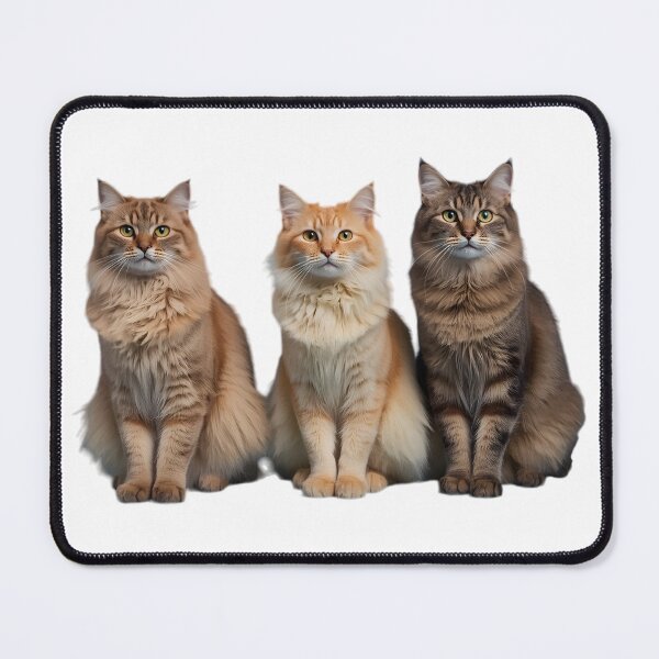 Item preview, Fluffy long-haired cats trio designed and sold by Agnisherl.