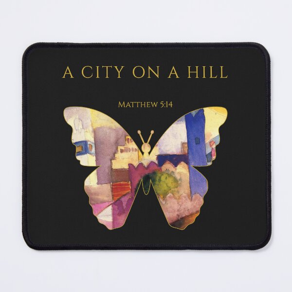 Item preview, A City on a Hill – Matthew 5:14 | One Body Series | Christian Butterfly Art designed and sold by KittenAndCo.