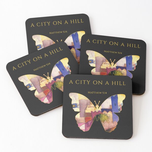 Item preview, A City on a Hill – Matthew 5:14 | One Body Series | Christian Butterfly Art designed and sold by KittenAndCo.