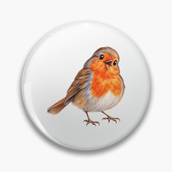 Item preview, A cute colorful orange chest bird portrait illustration  designed and sold by lafataviola.