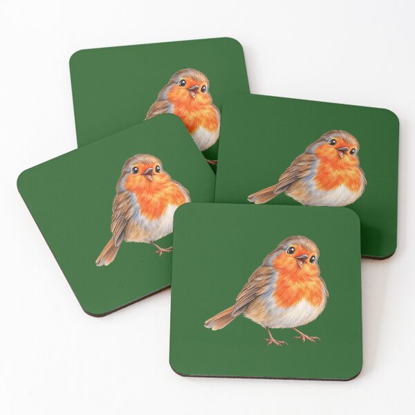 Item preview, A cute colorful orange chest bird portrait illustration  designed and sold by lafataviola.