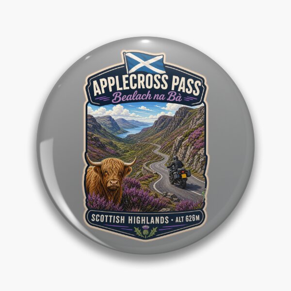 Item preview, Bealach na Ba Applecross Pass Pass of the Cattle Scotland Motorcycle Sticker & TShirt 08 designed and sold by OuterShellUK.
