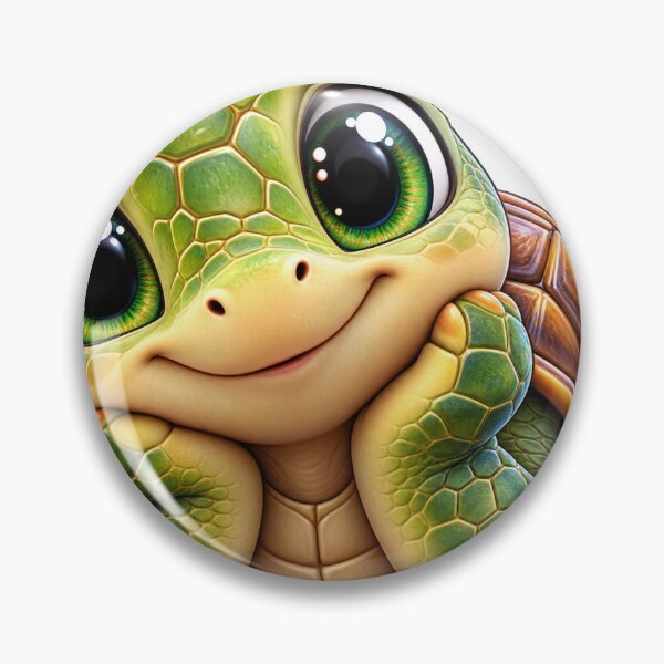 Item preview, Cute Curious Turtle Sticker – Adorable Big Eyes Turtle designed and sold by CreativeSatyaprabh.