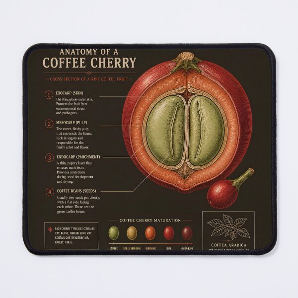 Item preview, Coffee Cherry Anatomy Botanical Diagram designed and sold by ThirdShiftLab.