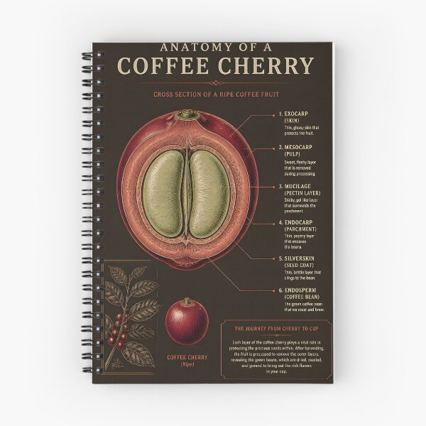 Item preview, Coffee Cherry Anatomy Botanical Diagram designed and sold by ThirdShiftLab.