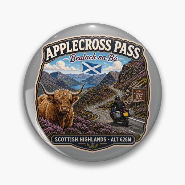 Item preview, Bealach na Ba Applecross Pass Pass of the Cattle Scotland Motorcycle Sticker & TShirt 09 designed and sold by OuterShellUK.