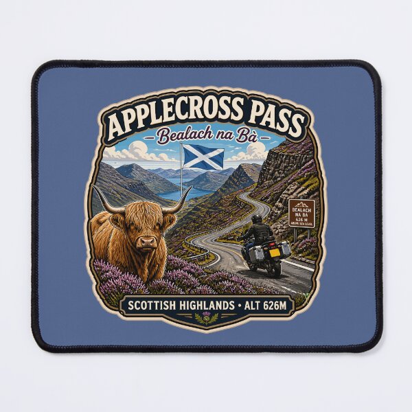 Item preview, Bealach na Ba Applecross Pass Pass of the Cattle Scotland Motorcycle Sticker & TShirt 09 designed and sold by OuterShellUK.