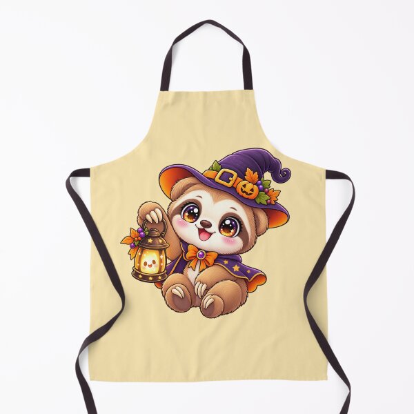 Item preview, Kawaii Sloth with Lantern Sticker Art – Cute Chibi Halloween Illustration designed and sold by MagicMakerPh.