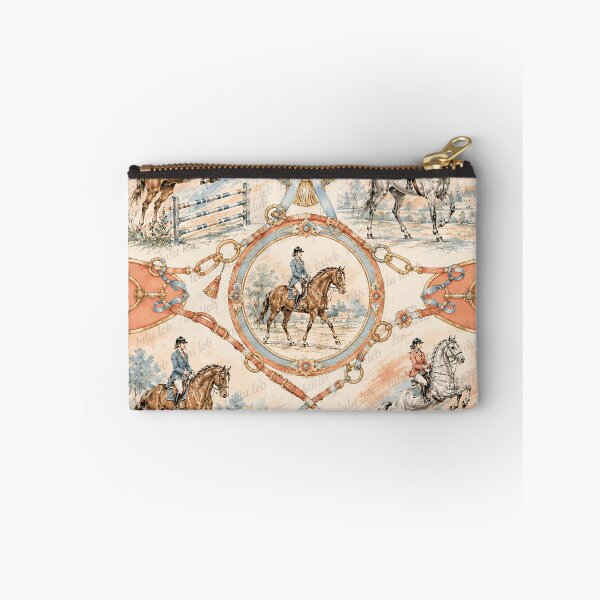 Item preview, Horse Lovers – Salmon & Blue Vintage Scarf Design designed and sold by LuluLeb.