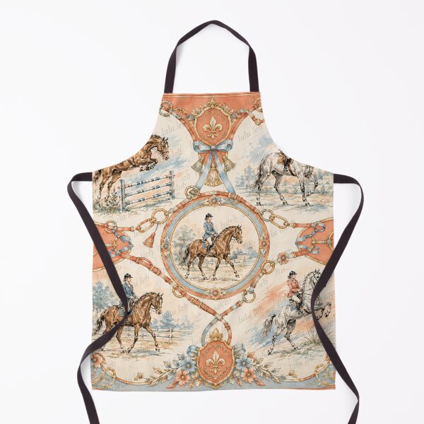 Item preview, Horse Lovers – Salmon & Blue Vintage Scarf Design designed and sold by LuluLeb.