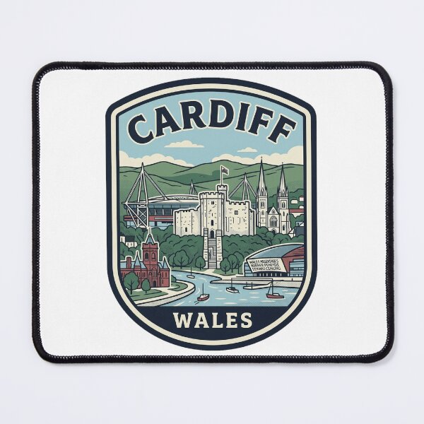 Item preview, Vintage Cardiff Wales Retro City Skyline Badge designed and sold by k3rstman1.