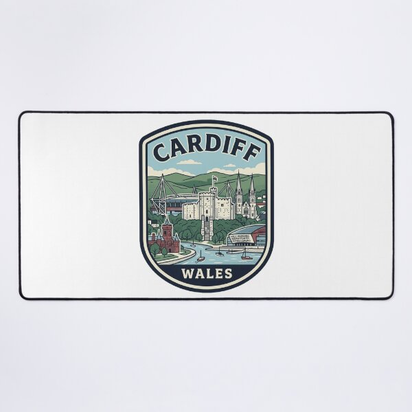 Item preview, Vintage Cardiff Wales Retro City Skyline Badge designed and sold by k3rstman1.