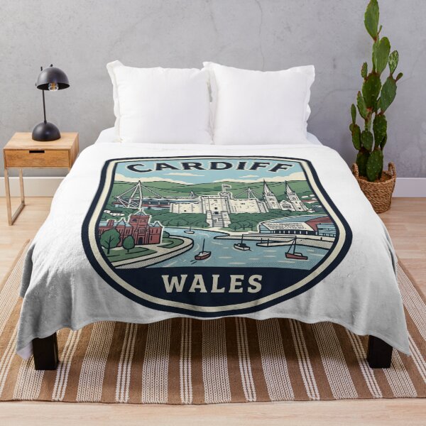 Item preview, Vintage Cardiff Wales Retro City Skyline Badge designed and sold by k3rstman1.