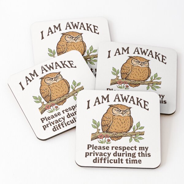 Item preview, I Am Awake Please Respect My Privacy Funny Owl Humor designed and sold by ripgoatclothing.