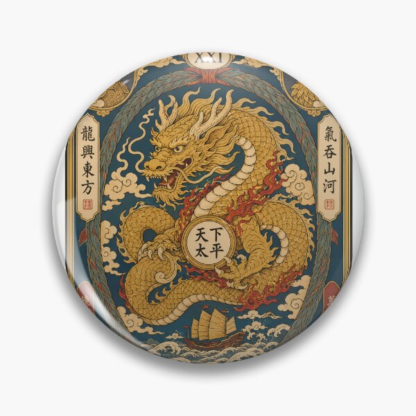 Item preview, The World Tarot Card - Vintage Asian Tran Dynasty Dragon designed and sold by Rising Drake.