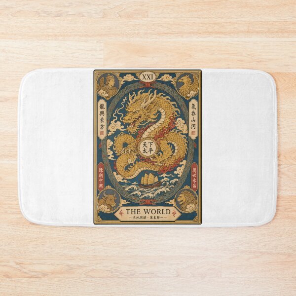 Item preview, The World Tarot Card - Vintage Asian Tran Dynasty Dragon designed and sold by Rising Drake.