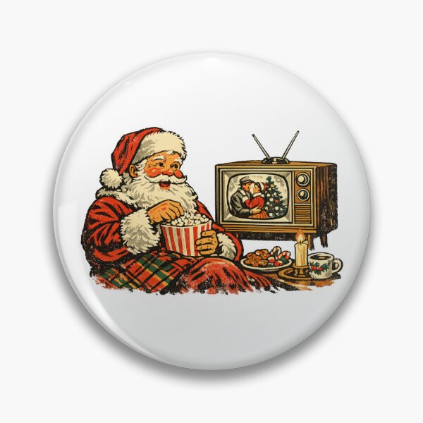Item preview, Vintage Santa Watching Cozy Christmas Movies Retro 1960s Gift  designed and sold by Artycom.