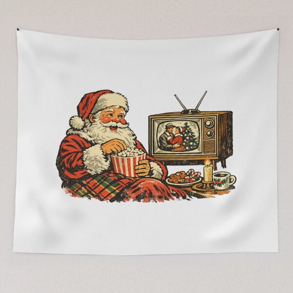 Item preview, Vintage Santa Watching Cozy Christmas Movies Retro 1960s Gift  designed and sold by Artycom.