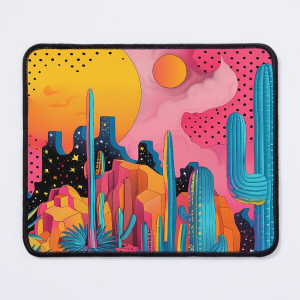 Item preview, Funky Retro Maximalist Desert – Vibrant Pop Art Cactus Landscape designed and sold by Artdavesalzburg.