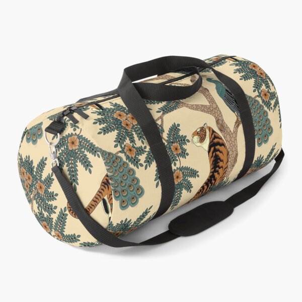 Item preview, Traditional Chinese Tiger and Peacock Floral Pattern on Yellow designed and sold by Sveta Aho.