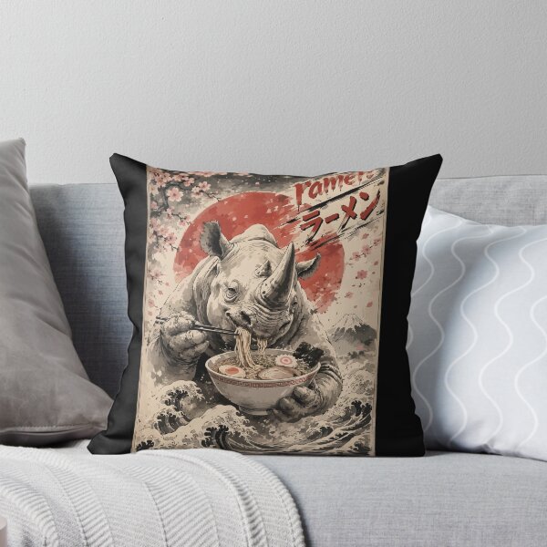 Item preview, Rhinoceros Ramen Sumie Japanese Vintage designed and sold by TomFrontierArt.