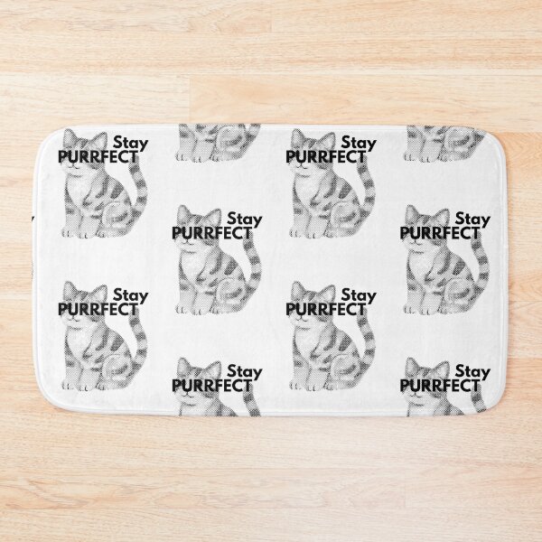 Item preview, Stay Purrfect Halftone Cat designed and sold by DOVE Creative Studios.