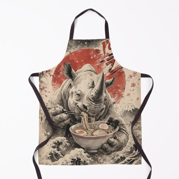 Item preview, Rhinoceros Ramen Sumie Japanese Vintage designed and sold by TomFrontierArt.