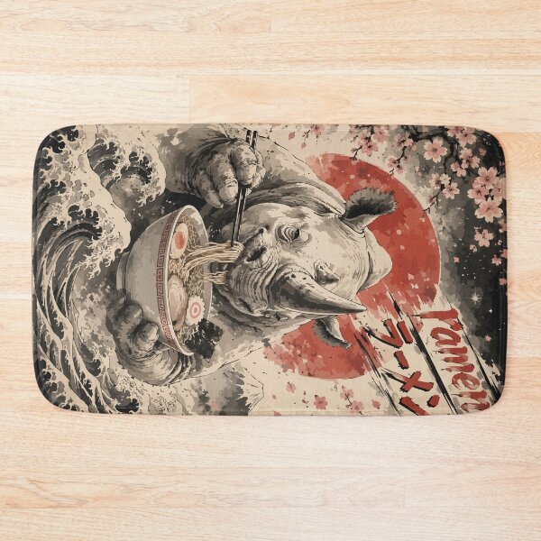 Item preview, Rhinoceros Ramen Sumie Japanese Vintage designed and sold by TomFrontierArt.