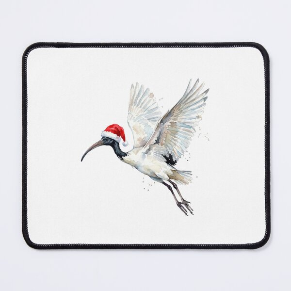 Item preview, Festive Bin Chicken wearing Santa Hat | Australian Ibis Watercolor designed and sold by SOUFIANE1991.