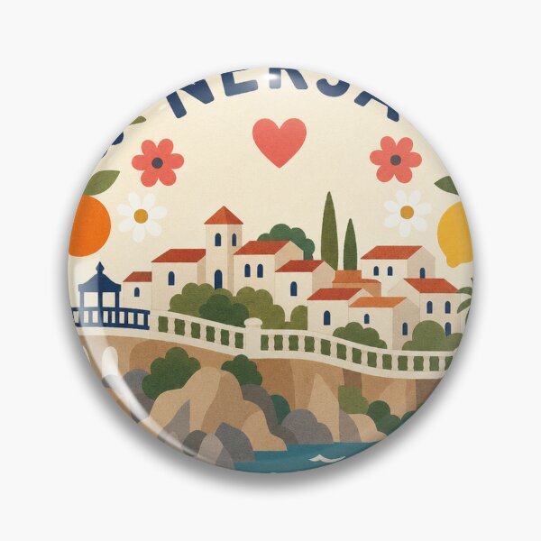 Item preview, Nerja Spain Travel Souvenir Modern Folk Art designed and sold by VisualArtsOasis.