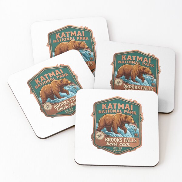 Item preview, Katmai National Park Alaska Brooks Falls Bear Cam Vintage Patch designed and sold by LittleArij.