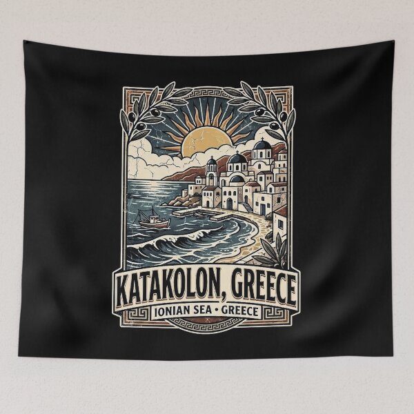 Item preview, Katakolon Greece Vintage Travel T-Shirt designed and sold by kriko.