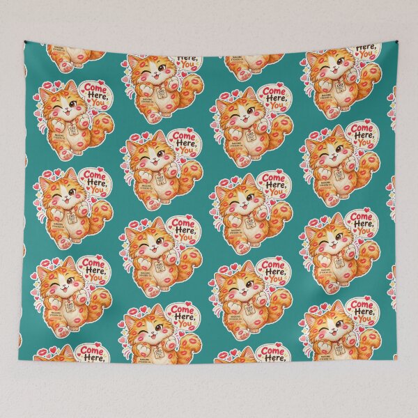 Item preview, BISOU KISS CAT2 BY NAGGINGSTICKERSCO. COME HERE, YOU! COLLECTION | GREEN Edition | No.01 designed and sold by LaMaisonOfMY.