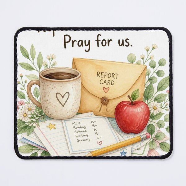 Item preview, Report Card Season Pray For Us designed and sold by CozyMomDesign.