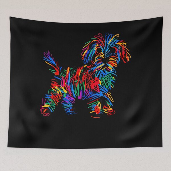 Item preview, Scribble Dog Portrait Colorful Doodle Puppy Art designed and sold by ripgoatclothing.
