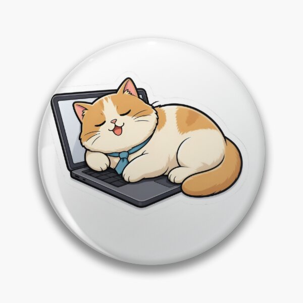 Item preview, Chubby Cat Napping on Laptop Cute Work From Home designed and sold by Blazen7.