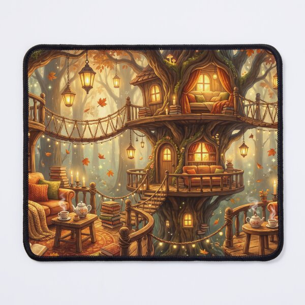 Item preview, Treehouse Reading Retreat | Cozy Woodland Library Fantasy Wall Art designed and sold by SebastianSpace.