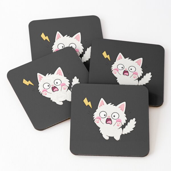 Item preview, Scared Cat Kawaii Embroidery Patch Illustration designed and sold by ColorSplash123.