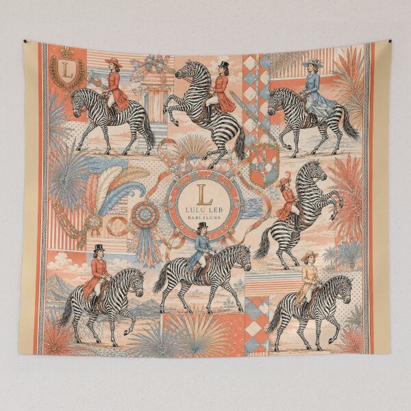 Item preview, Zebra Riders – Vintage Scarf Design designed and sold by LuluLeb.