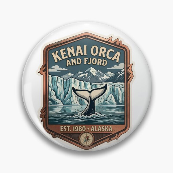 Item preview, Kenai Fjords National Park Alaska Orca Whale Tail Badge designed and sold by LittleArij.